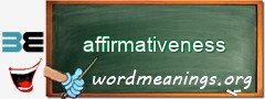 WordMeaning blackboard for affirmativeness